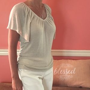 WHBM White House Black Market gold top XS